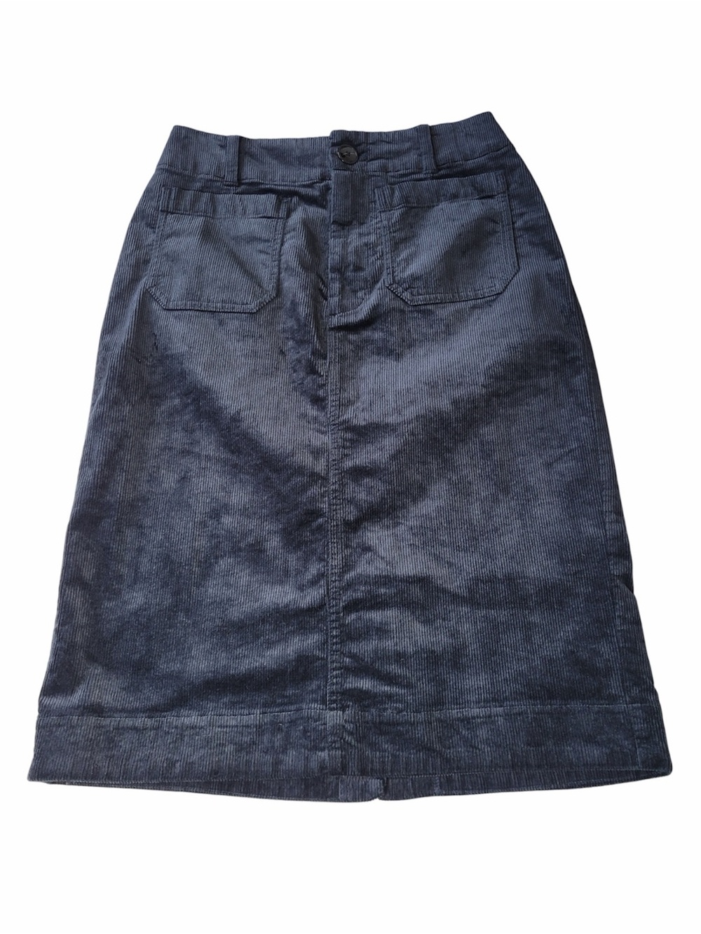 ✅ Maeve Navy Corduroy A-Line Skirt with Front Pockets mid length size Small